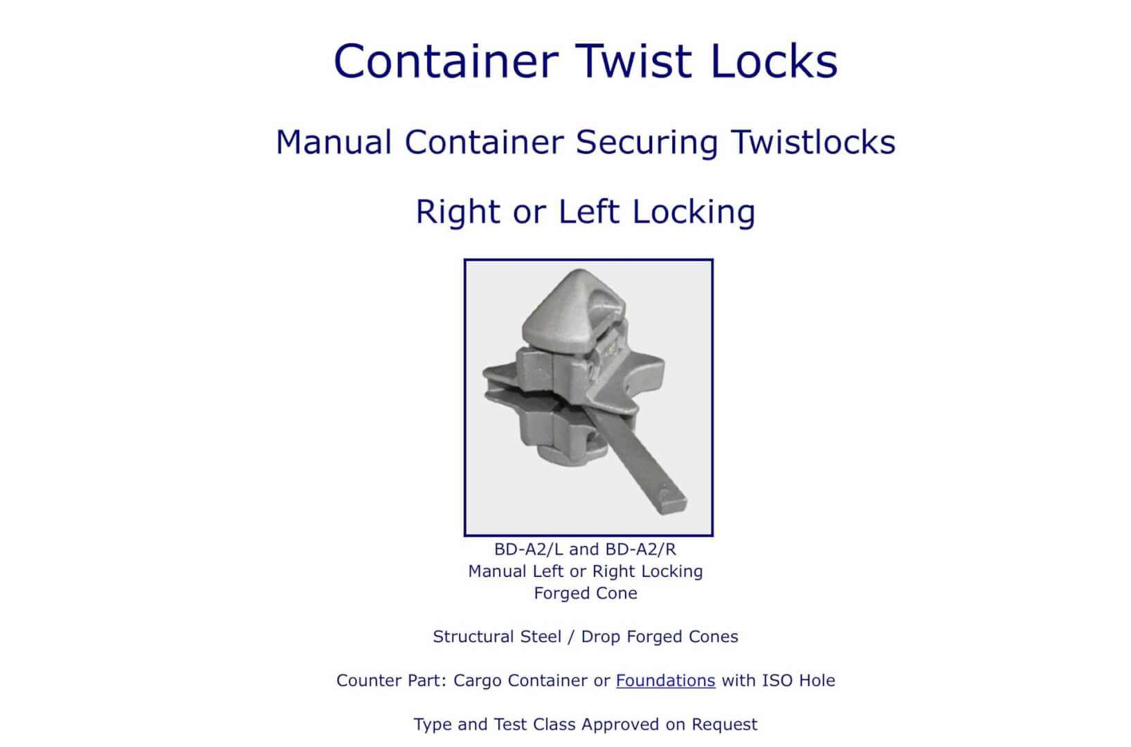 Twistlock goupilles empilage conteneurs